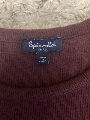 Splendid Sweater Womens Small dark red Crewneck Pullove - Image 1 of 4