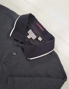 Ted Baker Men’s Polo Shirt Size XL BLACK Geometric Short Sleeve Classic Collar - Picture 1 of 9