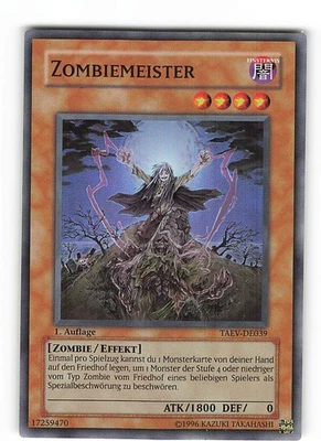 Yugioh ZOMBIEMEISTER , taev-de039 Super Rare deutsch Near Mint 1. Auflage - Bild 1 von 2