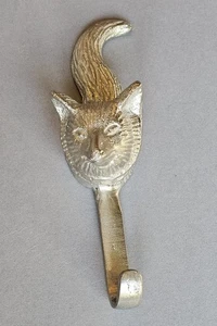 Cast Iron Fox Head Hook Hanger | Wall Mount for Hat, Coat, Clothes, Home, Office - Picture 1 of 3