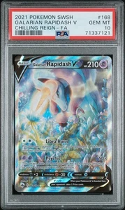 PSA 10 Galarian Rapidash V 168/198 Chilling Reign Alternate Art Pokemon English - Picture 1 of 3