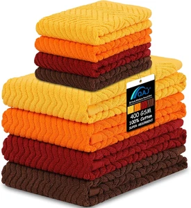 100% Cotton Kitchen Towels and Dishcloths Set, Pack of 8 Super Absorbent Dish To - Picture 1 of 12
