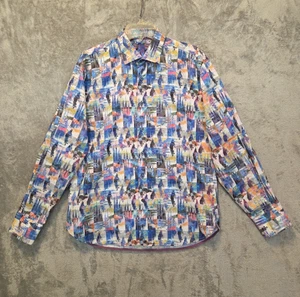 Camicia Luchiano Visconti Nera La Mia Preferita Uomo L Multicolore Bottoni Infradito Polsino - Foto 1 di 22