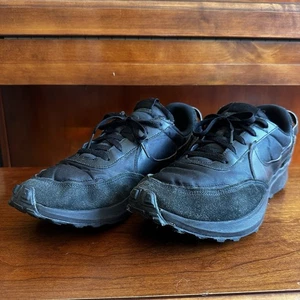 Nike Waffle Debut Mens Size 14 Triple Black Athletic Shoes Sneakers DH9522-002 - Picture 1 of 13
