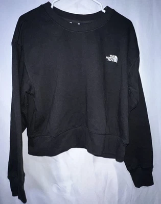 The North Face Woman’s Cropped Crew Neck Sweatshirt Black Size Medium - Image 1 of 4