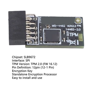 TPM2.0 Module TPM SPI 12Pin Encryption Security Module With SLB 9670 For Mot NEW - Bild 1 von 12