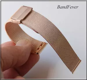 18mm Milanese Metal Band Rose Gold Mesh Watch Strap Stainless Steel Bracelet - Picture 1 of 4