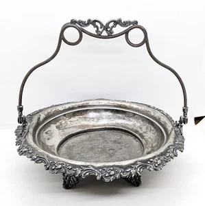 Nuevo plato cuádruple con patas Amsterdam Silver Co #653 grabado para pasteles de novias - Imagen 1 de 5