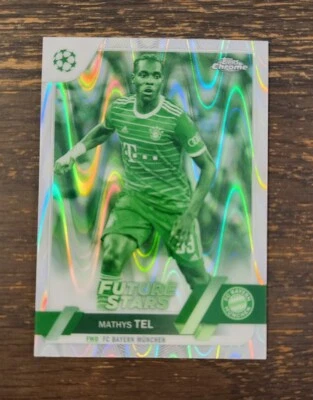 2022-23 Topps Chrome UEFA Mathys Tel Night Vision Ray Wave #/225 Bayern Munich - Image 1 of 2