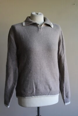 Suéter Pullover De Colección LL Bean M Gris Lana de Cordero Angora Tejido Cuello Foto 1 de 4