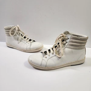 Ted Baker Mykka Mens 9.5 High Top White Leather Sneakers Shoes Lace Up - Picture 1 of 10