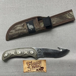 NWTF Fixed Knife Wood Handle Canvas Sheath - Picture 1 of 20