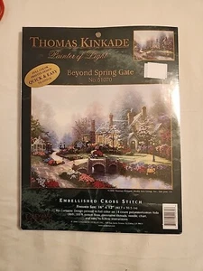 Thomas Kinkade “Beyond Spring Gate” Embellished Cross Stitch Kit 16x12 No. 51070 - Picture 1 of 4