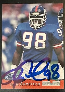 JESSIE ARMSTEAD 1993 ProSet #300 SIGNED card NEW YORK GIANTS Autographed Beckett
