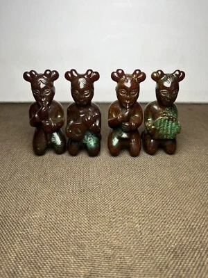 un conjunto dinastía china antigua talla de jade música rara instrumentos musicales gente estatua Foto 1 de 4