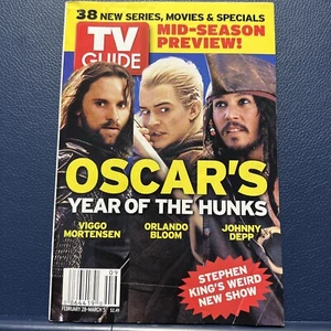TV Guide 2/28/2004 - The Oscars Johnny Depp Orlando Bloom Biggie Mortensen - Picture 1 of 3