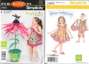 2 Daisy Kingdom Patterns 2466, 1825, Child's Dress, Pants, Bag, Size A 3-8 - Picture 1 of 6