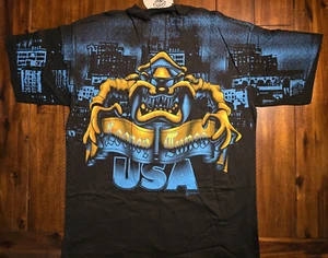 Vtg NOS 90s Taz Looney Tunes T-Shirt XL Glow in the Dark AOP NWT Single Stitch - Picture 1 of 7