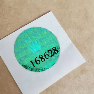Rolex 168628 YG Yacht-Master Watch Green Case Back Hologram Sticker - Picture 1 of 4