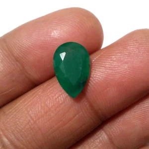 Piedra preciosa suelta con forma de pera facetada esmeralda zambiana de calidad atractiva A+ 4,80 quilates - Imagen 1 de 9