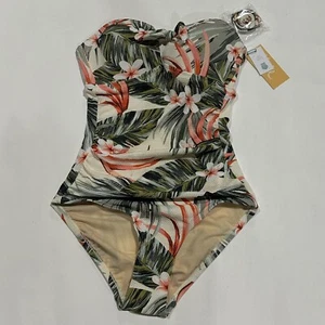 Women's Pique Bandeau High Coverage One Piece Swimsuit - Kona Sol Multi XS (0-2) - Picture 1 of 3
