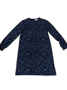 J. Crew Crewcuts Girls Navy Blue With Gold Stars/Moons Dress Size 10-11 EUC - Picture 1 of 5