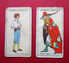 2 CARRERAS 1924 "C" GRADE CIGARETTE CARDS  FIGURES OF FICTION  IDEAL FOR HOBBIES