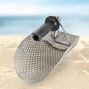 Stainless Steel Beach Sand Scoop Manual Gold Hunting Tool Finding Metal Detector - Picture 1 of 9