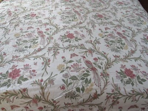 Pottery Barn Full/Queen Duvet Cover Jacobean Floral Birds Butterfly Linen Blend - Picture 1 of 8