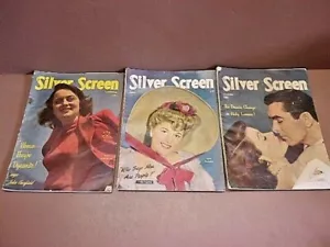 3 SILVER SCREEN MAGAZINES 1948 Joan Fontaine Olivia de Haviland Gene Tierney - Picture 1 of 12