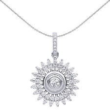 Silver Jewelco London CZ Sunshine Star Burst Pendant Necklace 18 inch