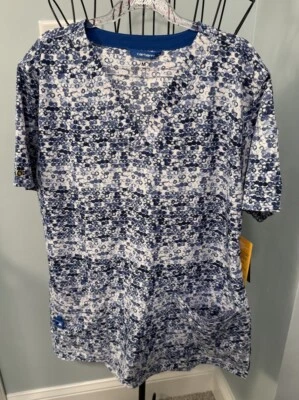 NUEVO Top Exfoliante Carhartt Mujer Mediano M Azul Marino Blanco Círculos PBN c12114A Force Foto 1 de 4