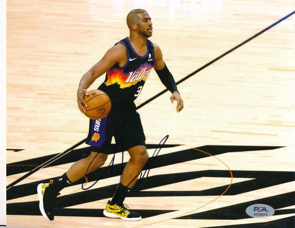 克里斯·保罗签名亲笔签名 8 x 10 照片 PSA/DNA 正品证书凤凰太阳队 — 第 1/1 张图片