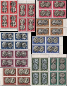 Greece #639-648 MNH VF Set of 10 blocks of 4 - Picture 1 of 1