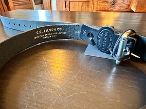 Filson 1 1/4" Leather Belt, 36in, Black, Factory 1st, #20241431, Nwt's, USA - Picture 1 of 6