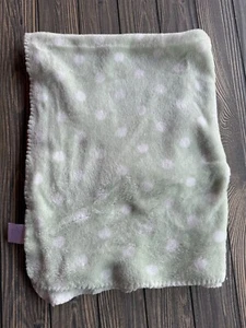 Manta de bebé a lunares de felpa verde como nueva de Silver One - Imagen 1 de 4