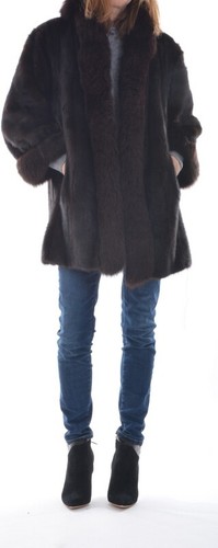 SAINT LAURENT (YSL) YVES SAINT LAUERN FOURRURES GIACCA DI VISONE PELLICCIA DI VOLPE UN SOGNO TAGLIA D 38 40 TIP