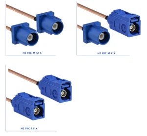 Fakra C Type Blue Male to Female cable max. 3m RG316 caoxial 50Ω e.g. GPS device - Afbeelding 1 van 7