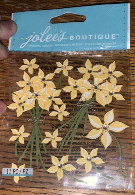 Jolees Floral Crema Brotes con Gemas Flores Ramos Boda Libro de Recortes Pegatinas 3D Foto 1 de 4