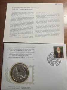 Franklin Mint Int Society  Postmasters Medallic Covers  Prota Matija Nenadovic - Picture 1 of 4