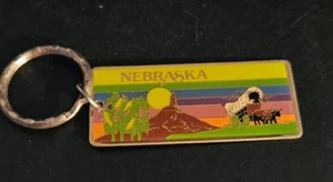 Nebraska State gold tone metal Keychain collectible collection key ring - Picture 1 of 4