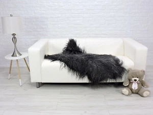 REAL SHEEPSKIN RUG GOTLAND SHAG RUG GENUINE LEATHER CHAIR COVER 38 - Picture 1 of 9