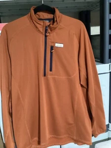 Orvis Horseshoe Hills 1/2 Zip Men’s Size M Orange Long Sleeve Waffle Fleece EUC - Picture 1 of 3