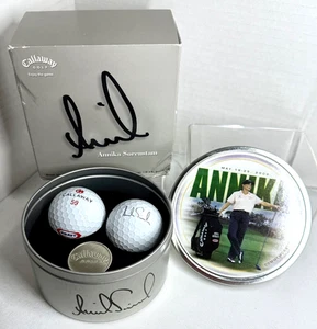Annika Sorenstam Calloway Golf '59' 2 Signed Golf Balls & Marker in Collectible - Picture 1 of 6