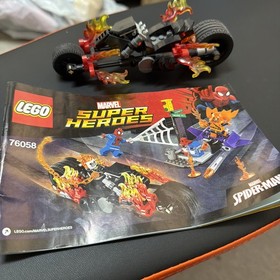 LEGO Marvel: Spider-Man: Ghost Rider Team-Up (76058) used and missing pieces 