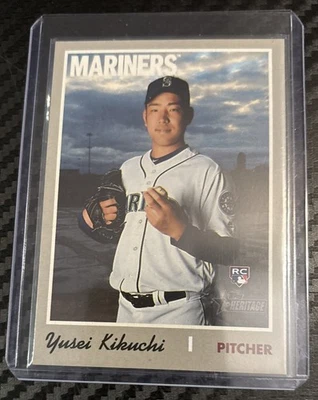 2019 Topps Heritage High Number - Team Color Variation Yusei Kikuchi #526 (RC) - Image 1 of 2