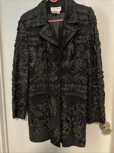 SOPHIE SITBON Women Black Jacket Blazer Embellished Size 44 - Picture 1 of 7