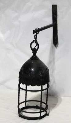 Amazing antique gothic cast and wrought iron wall sconce - Image 1 of 4