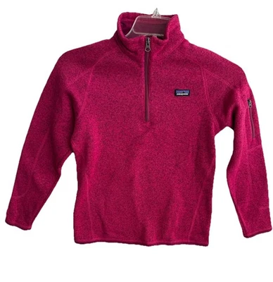 Patagonia Better Sweater Pullover Youth Girls XL 14 Pink 1/4 Zip Fleece Jacket - Image 1 of 4