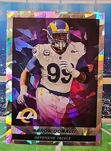 2021 Panini NFL Stickers Cracked Ice Aaron Donald/T.J. Watt "Total D" FBHOF - Picture 1 of 4